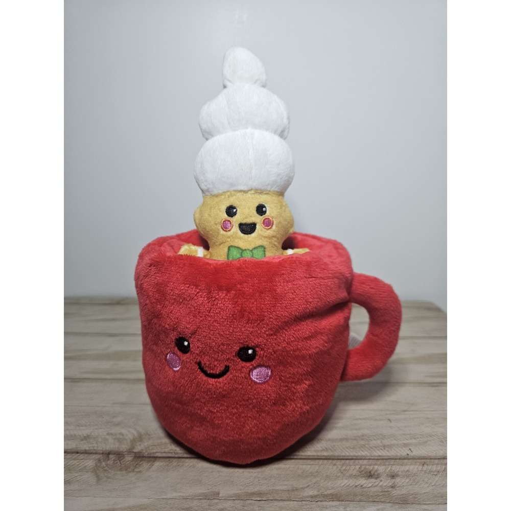 American Greetings Christmas Plush Gingerbread Man in Mug Hot Cocoa Holiday Toy